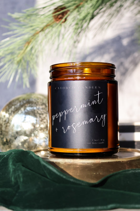 Peppermint + Rosemary | Amber Jar Candle